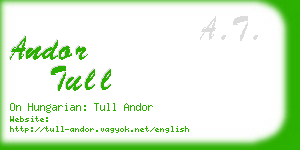 andor tull business card